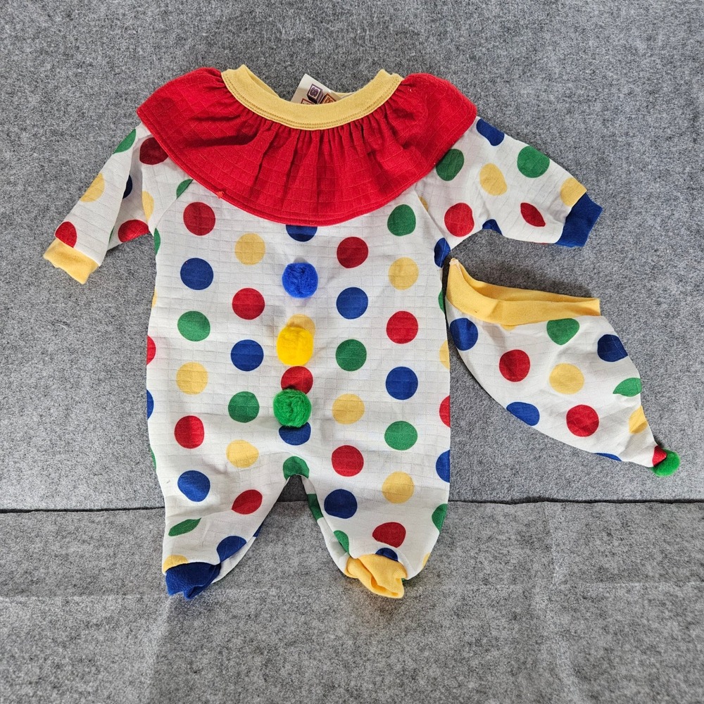 Walmart Baby Clown Costume Set Polka Dot Ruffle Collar Hat 3-6 Months NEW